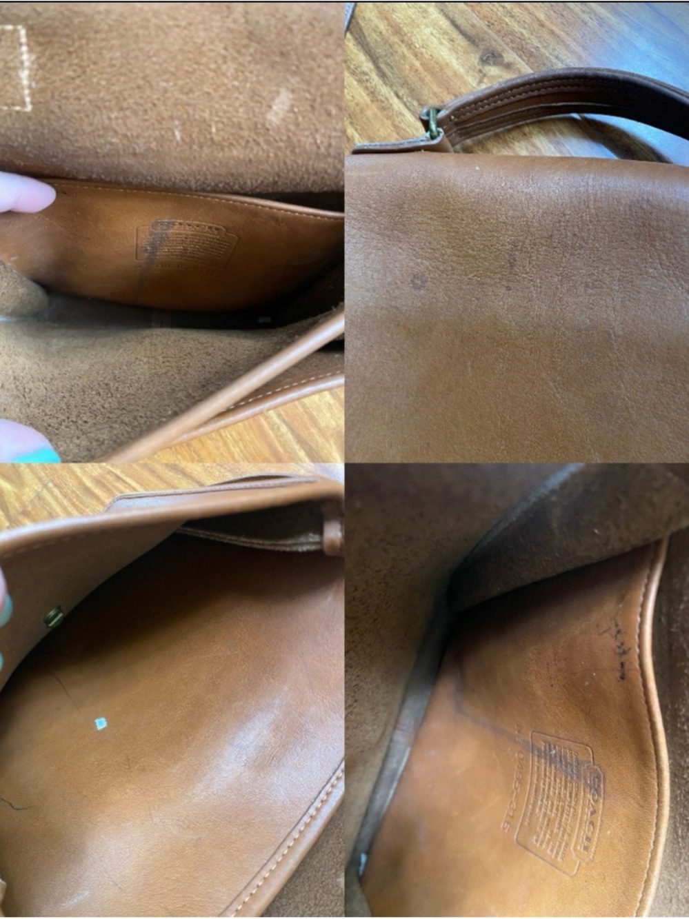 Vintage Coach Cognac Leather Station Bag With Removable Strap Classic Minimalist - Picture 12 of 16